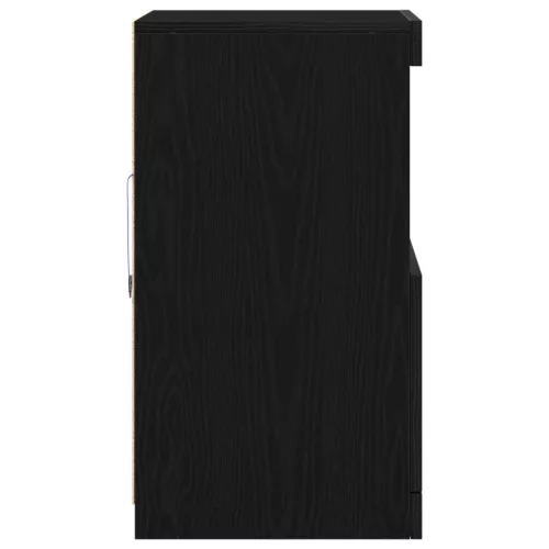  Oldalszekrény LED világítással Fekete tölgy 41x37x67 cm