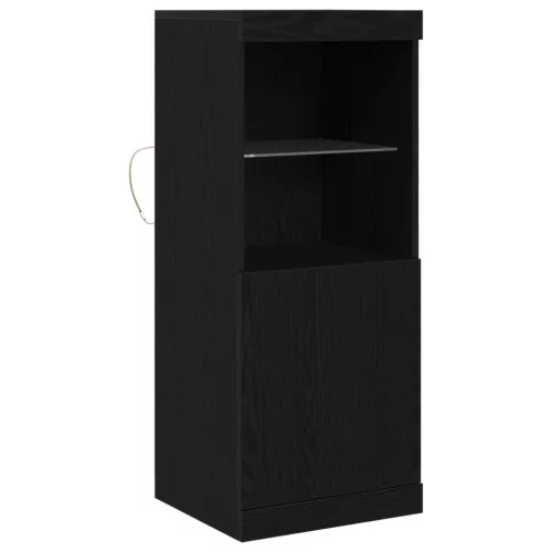  LED világítással rendelkező feketefenyő kis szekrény 41x37x100 cm