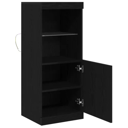  LED világítással rendelkező feketefenyő kis szekrény 41x37x100 cm
