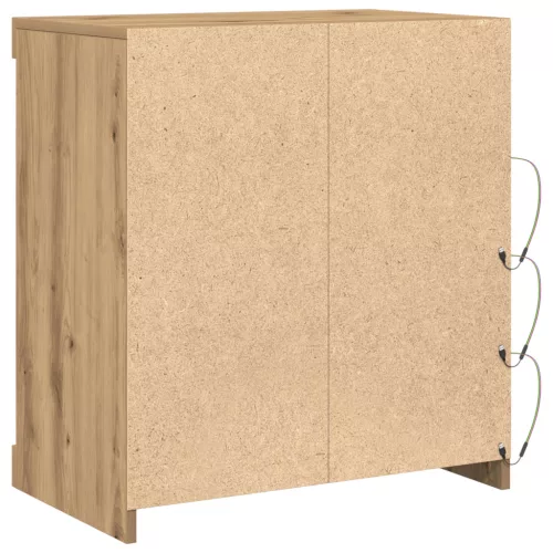  Oldalszekrény LED fényekkel, Kézműves tölgy 60,5x37x67 cm