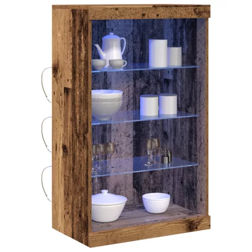 Oldalbord LED világítással 60,5x37x100 cm