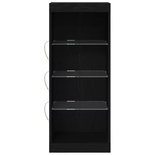  LED világítással rendelkező oldal szekrény Fekete tölgy 41x37x100 cm