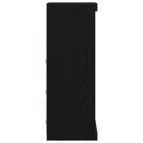  LED világítással rendelkező oldal szekrény Fekete tölgy 41x37x100 cm