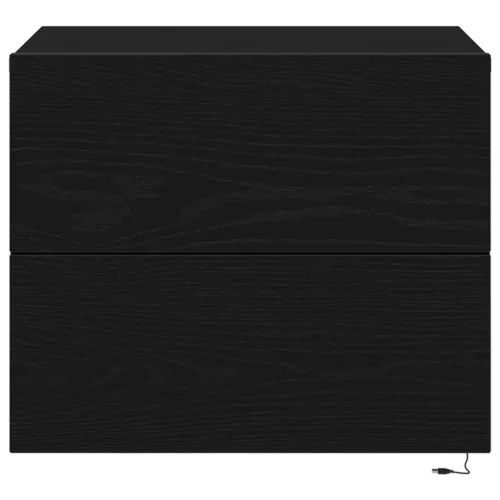  Éjjeli szekrény LED világítással, Fekete tölgy, 50x39x41 cm