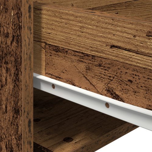  Éjjeli asztal LED világítással, régi fa 50x36x30 cm