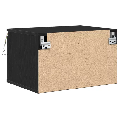  Éjjeli szekrény LED világítással, Fekete tölgy 50x36x30 cm