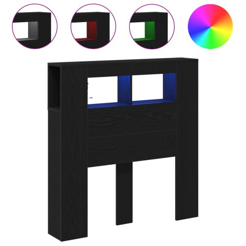  Tároló Fejhajtó LED Világítással Fekete Tölgy 100x18,5x103,5 cm