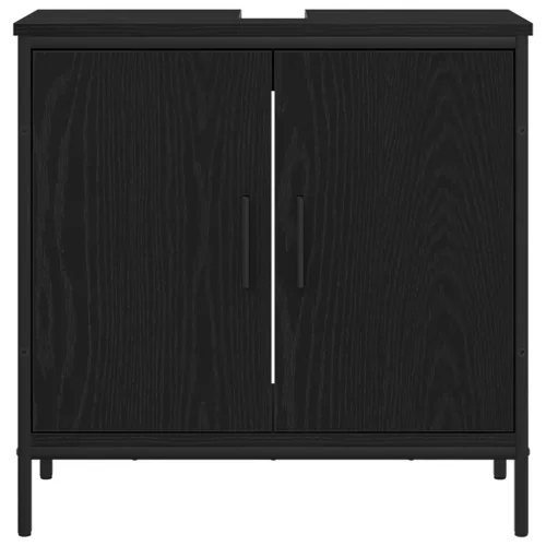  Fürdőszobai Mosdószekrény Fekete Tölgy 60x30x60 cm Műszaki Fa