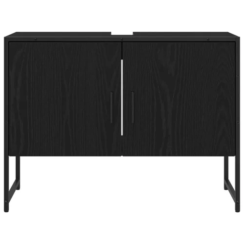 Fürdőszobai mosdószekrény Fekete tölgy 80x33x60 cm Mérnöki fa