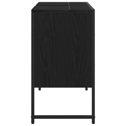  Fürdőszobai mosdószekrény Fekete tölgy 80x33x60 cm Mérnöki fa