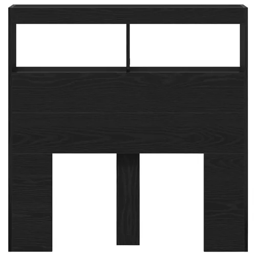  fekete tölgy színű áthidalószekrény LED-ekkel 100 x 17 x 102 cm