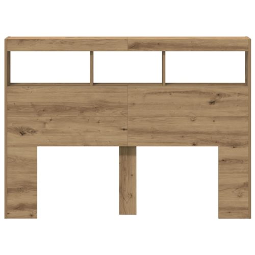  kézműves tölgy áthidalószekrény LED-ekkel 140 x 17 x 102 cm