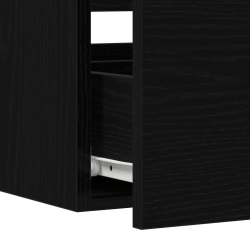  2 darabos fürdőszoba bútor szett fekete tölgy, mérnöki fa