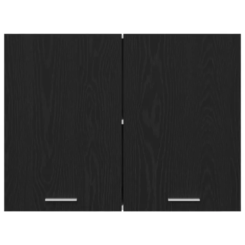  Fekete Tölgy Fali Szekrény - 80x31x60 cm - Mérnöki fából