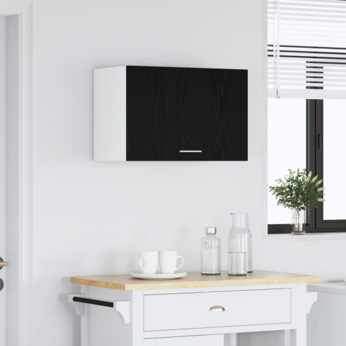  Fekete Tölgy Függő Szekrény - 60x31x60 cm, Mérnöki Fából Készült