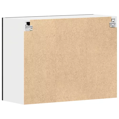  Fekete Tölgy Függő Üveg Szekrény 80x31x60 cm Műanyag Fából