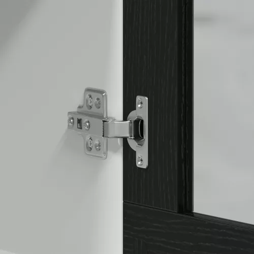  Fekete Tölgy Függő Üveg Szekrény 80x31x60 cm Műanyag Fából