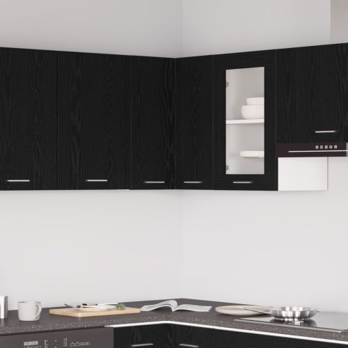  Függőleges Sarokszekrény - Fekete Tölgy - 57 x 57 x 60 cm - Mérnöki fából készült