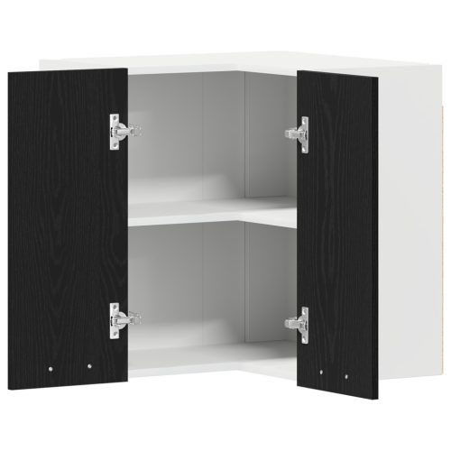  Függőleges Sarokszekrény - Fekete Tölgy - 57 x 57 x 60 cm - Mérnöki fából készült