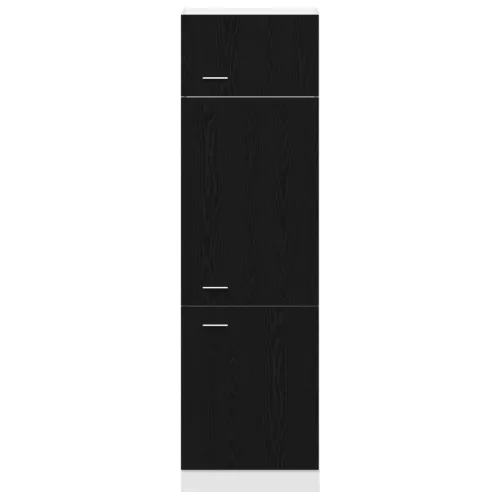  Hűtőszekrény Szekrény Fekete Tölgyből - 60x57x207 cm, műanyagból készült