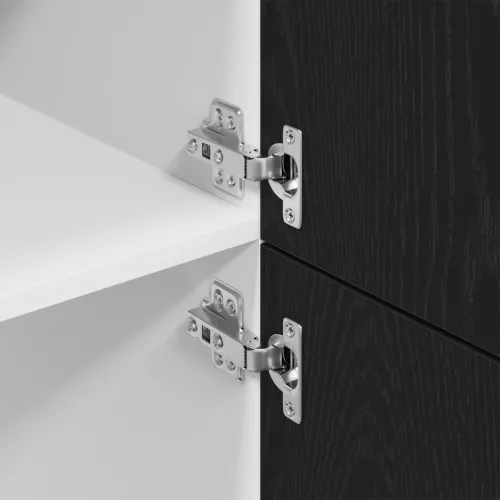  Hűtőszekrény Szekrény Fekete Tölgyből - 60x57x207 cm, műanyagból készült