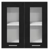  Fekete tölgy függő üveg szekrény - 60x31x60 cm, mérnöki fából
