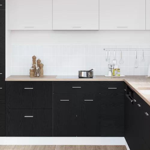  Fekete Tölgy Fiókos Szekrény - 60x46x81.5 cm Mérnöki Fából