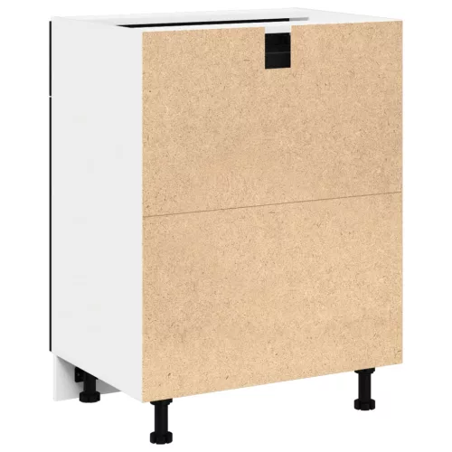  Fekete Tölgy Fiókos Szekrény - 60x46x81.5 cm Mérnöki Fából