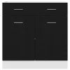  Fekete tölgyes szekrény fiókkal, 80 x 46 x 81,5 cm, Műanyagból készült