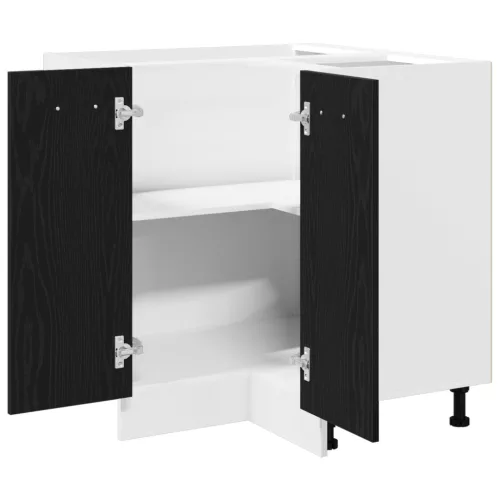  Fekete Tölgy Sarok Alsó Szekrény - 75.5 x 75.5 x 81.5 cm, MDF-ből készült