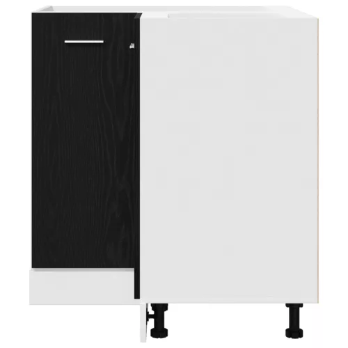  Fekete Tölgy Sarok Alsó Szekrény - 75.5 x 75.5 x 81.5 cm, MDF-ből készült