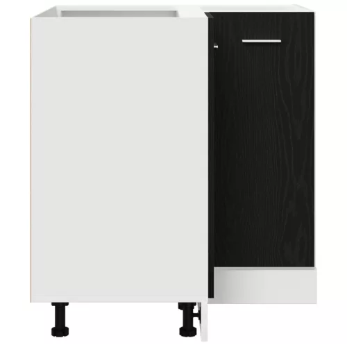  Fekete Tölgy Sarok Alsó Szekrény - 75.5 x 75.5 x 81.5 cm, MDF-ből készült