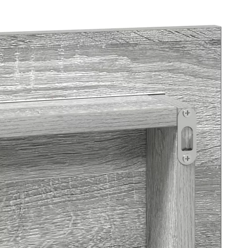  Fürdőszoba Tükörszekrény LED Fénnyel Szürke Sonoma 80x37 cm