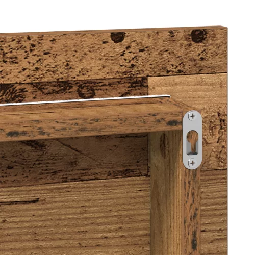  Fürdőszoba Tükörszekrény LED Fénnyel Régi Fa 80x37 cm