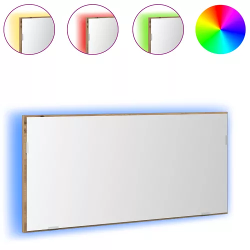  Fürdőszoba tükör szekrény LED világítással Mestergerenda tölgy 80x37 cm