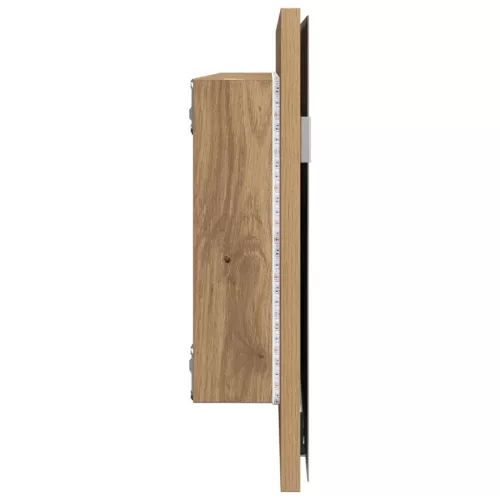  Fürdőszoba tükör szekrény LED világítással Mestergerenda tölgy 80x37 cm