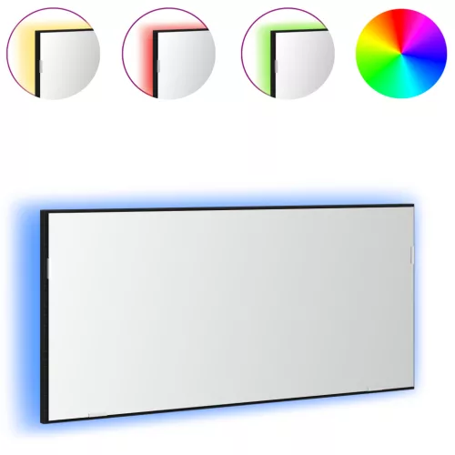  Fürdőszoba Tükörszekrény LED világítással Fekete Tölgy 80x37 cm