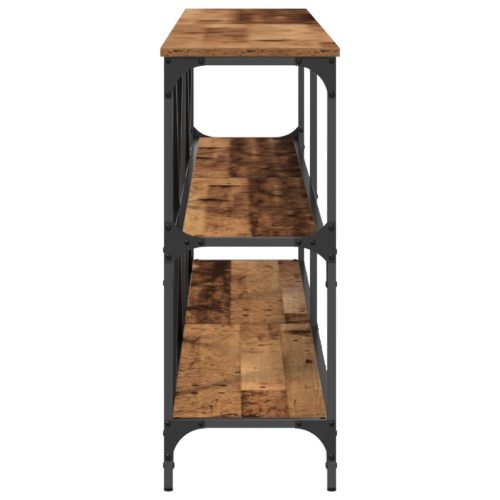  Konzolasztal Régi Fa 200x30x75 cm Műanyag Fa és Acél