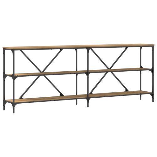  Konzolasztal Artisan Tölgy 200x30x75 cm Műanyag Fa és Acél