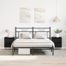    Éjjeli szekrény 2 db fekete tölgy 40x35x50 cm összeszerelt fa