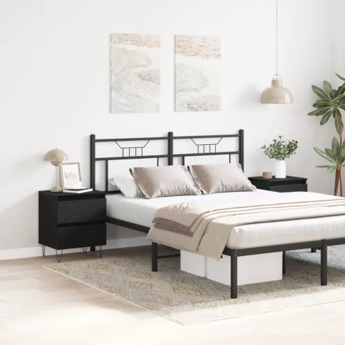  Éjjeli szekrény 2 db fekete tölgy 40x35x50 cm összeszerelt fa