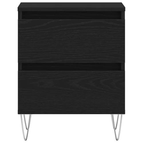  Éjjeli szekrény 2 db fekete tölgy 40x35x50 cm összeszerelt fa