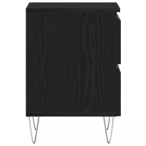  Éjjeli szekrény 2 db fekete tölgy 40x35x50 cm összeszerelt fa