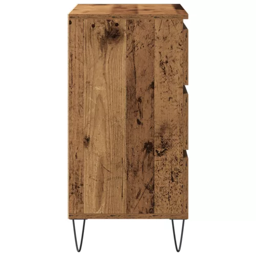  Fiókos Szekrény Régi Fa 60x35x70 cm Műanyag