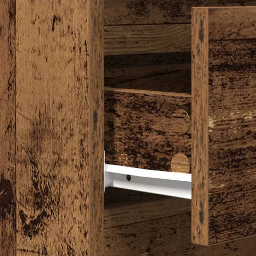  Fiókos Szekrény Régi Fa 60x35x70 cm Műanyag