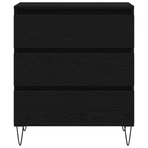  Fiókos Szekrény Fekete Tölgy 60x35x70 cm Mérnöki Fa