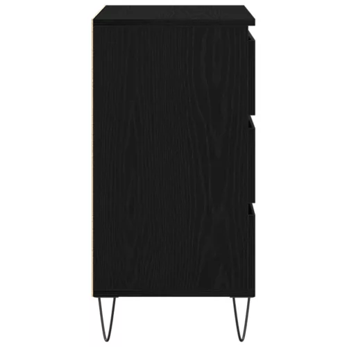  Fiókos Szekrény Fekete Tölgy 60x35x70 cm Mérnöki Fa