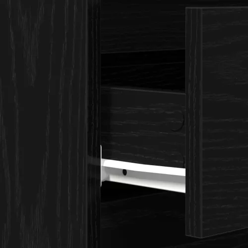  Fiókos Szekrény Fekete Tölgy 60x35x70 cm Mérnöki Fa