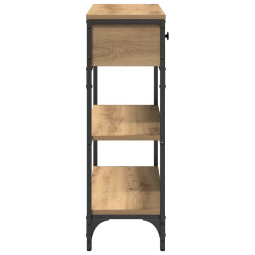  Konsole Asztal Artisan tölgy 72,5x25x75 cm Mérnöki Fa & Acél