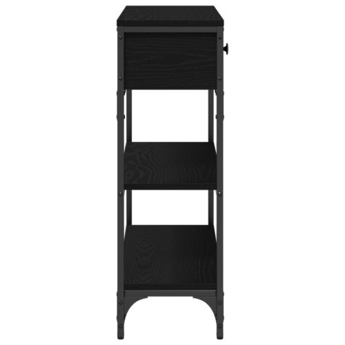  Konzol Asztal Fekete Tölgy 72,5x25x75 cm Műgyanta & Acél